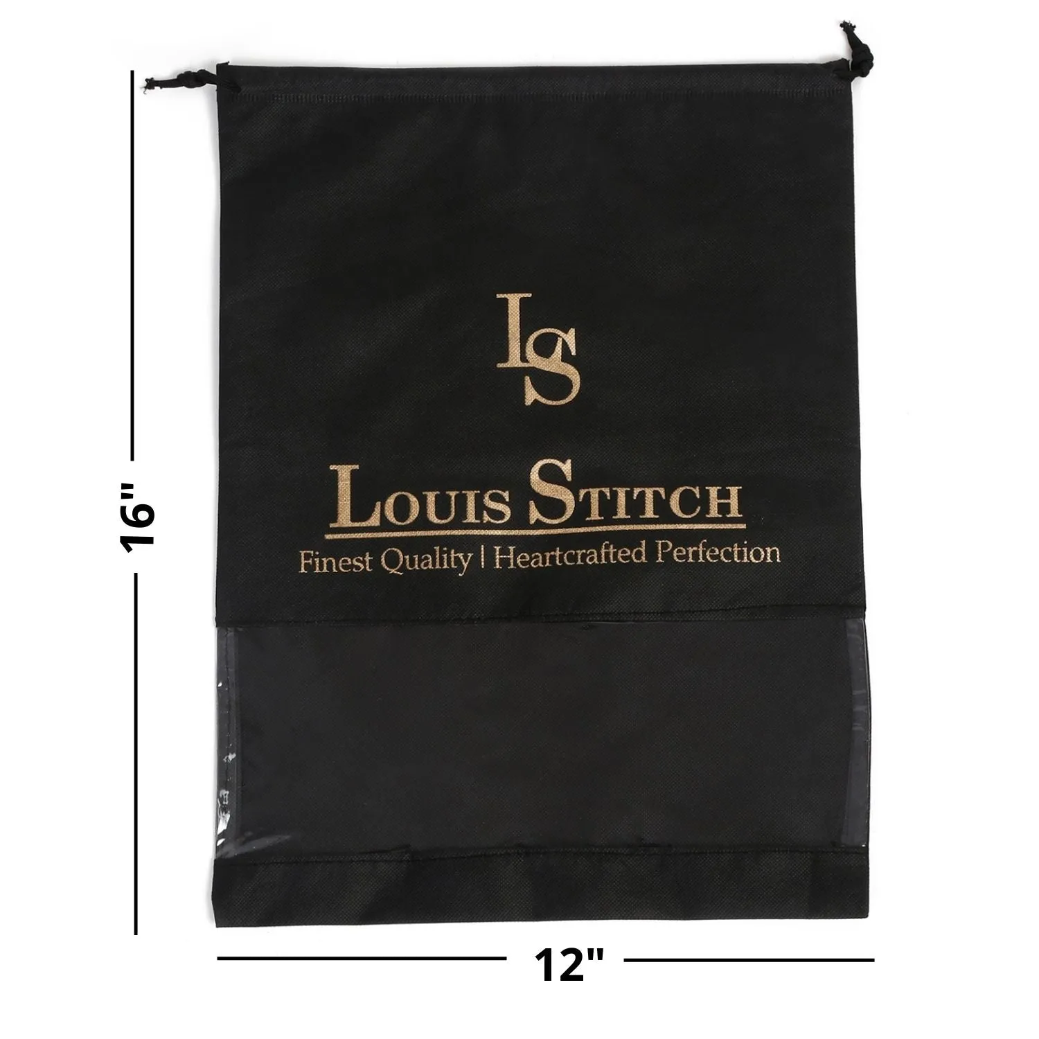 Non Woven Shoe Bag Pack Of  24 Black & Beige Plain