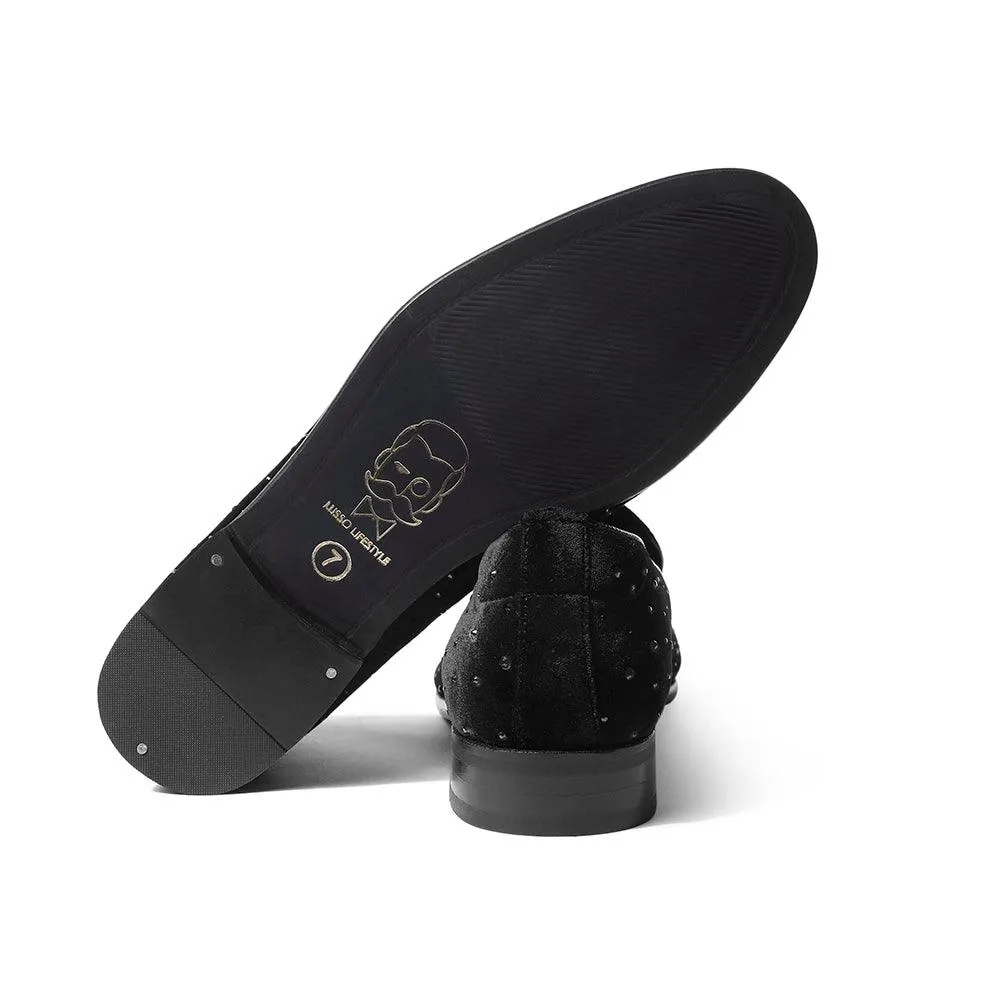 Omair - Black Velvet Sequin Slip-On
