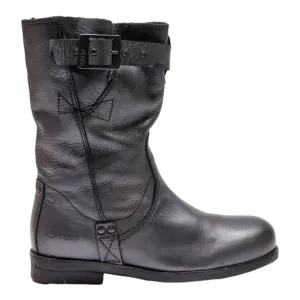 PALLADIUM Biker Boots Black Leather Womens UK 4