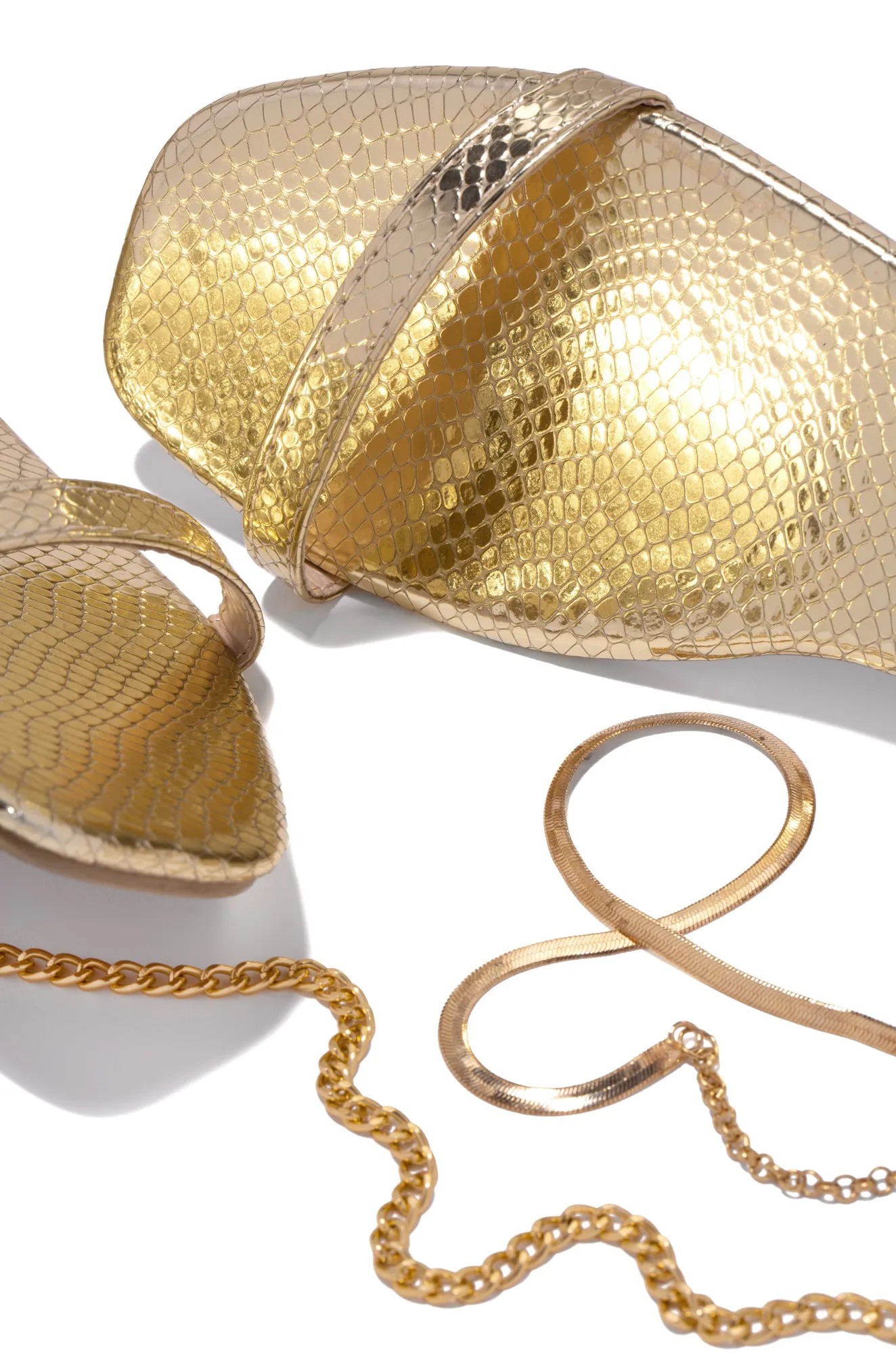 Perfect Affair Gold Chain Sandals - Gold