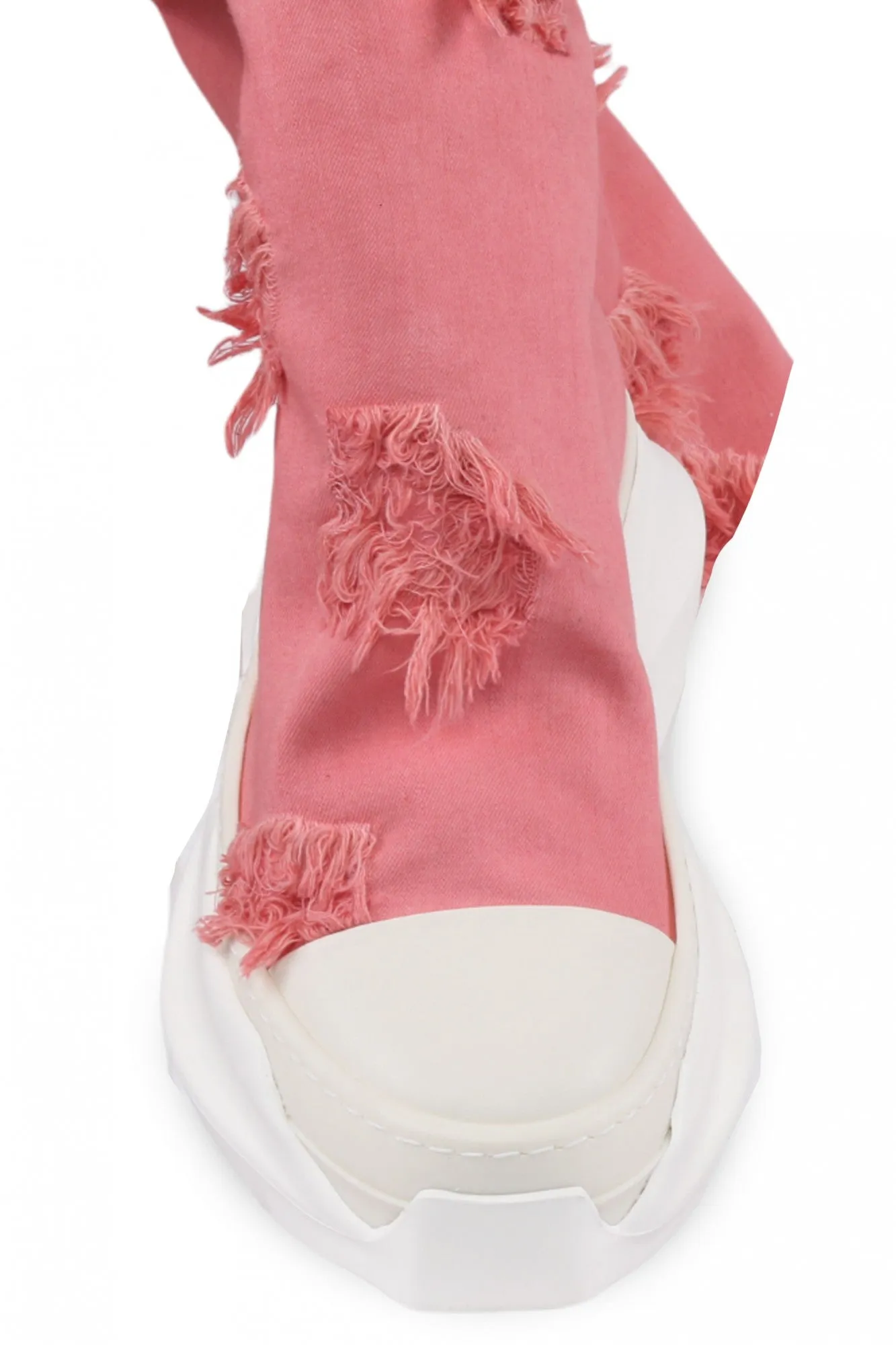 Rick Owens drkshdw Pink Distressed Abstract Socks Sneakers
