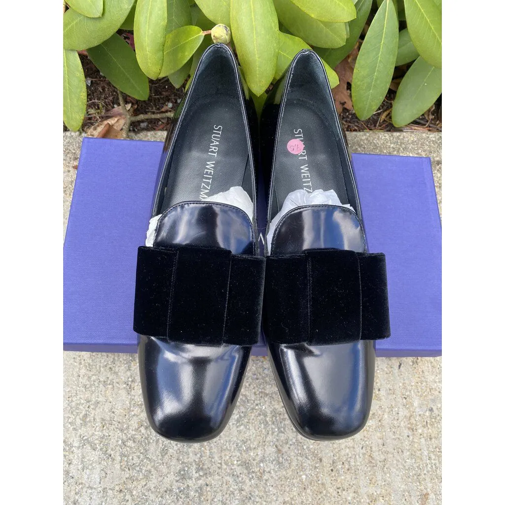 Stuart Weitzman Limbow Velvet-Bow Loafer - Size 7.5