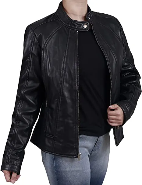 Women's Biker Leather Jacket