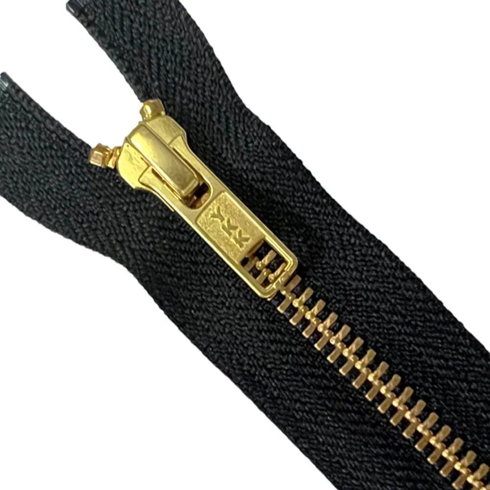 YKK #5 Matte Black/Gold Teeth Premium Two Way Metal Zipper for Jackets